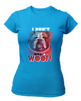 T-Shirt Στενή Γραμμή - Don't Give A Woof - Color Thumbnail Τιρκουάζ