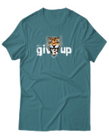 T-Shirt Αντρικό - Dont Give Up - Color Thumbnail Μπλε Πράσινο
