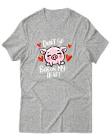 T-Shirt Αντρικό - Dont Go Bacon My Heart - Color Thumbnail Γκρι Μελανζέ