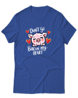 T-Shirt Αντρικό - Dont Go Bacon My Heart - Color Thumbnail Μπλε Ρουά