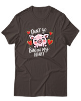 T-Shirt Αντρικό - Dont Go Bacon My Heart - Color Thumbnail Καφέ
