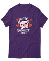 T-Shirt Αντρικό - Dont Go Bacon My Heart - Color Thumbnail Σκούρο Μωβ