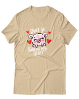 T-Shirt Αντρικό - Dont Go Bacon My Heart - Color Thumbnail Μπεζ
