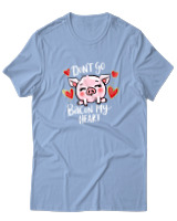 T-Shirt  Γυναικείο - Dont Go Bacon My Heart - Color Thumbnail Γαλάζιο