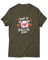 T-Shirt  Γυναικείο - Dont Go Bacon My Heart - Color Thumbnail Χακί