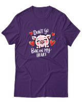 T-Shirt  Γυναικείο - Dont Go Bacon My Heart - Color Thumbnail Μώβ