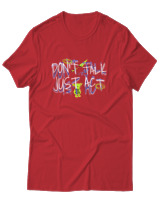 T-Shirt Αντρικό - Dont Talk Just Act - Color Thumbnail Κόκκινο