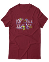 T-Shirt Αντρικό - Dont Talk Just Act - Color Thumbnail Σκούρο Κόκκινο