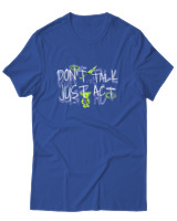 T-Shirt Αντρικό - Dont Talk Just Act - Color Thumbnail Μπλε Ρουά