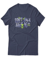 T-Shirt Αντρικό - Dont Talk Just Act - Color Thumbnail Μπλε Γκρι