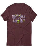 T-Shirt Αντρικό - Dont Talk Just Act - Color Thumbnail Μπορντό