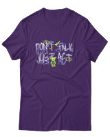 T-Shirt Αντρικό - Dont Talk Just Act - Color Thumbnail Σκούρο Μωβ