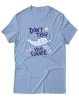 T-Shirt Αντρικό - Dont Trash Your Future - Color Thumbnail Γαλάζιο