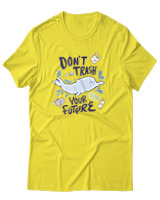T-Shirt Αντρικό - Dont Trash Your Future - Color Thumbnail Κίτρινο