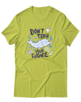 T-Shirt Αντρικό - Dont Trash Your Future - Color Thumbnail Λαχανί