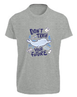 T-Shirt Fit Αντρικό - Dont Trash Your Future - Color Thumbnail Γκρι Μελανζέ