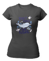 T-Shirt Στενή Γραμμή Γυναικείο - Dont Trash Your Future - Color Thumbnail Ανθρακί