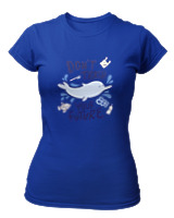 T-Shirt Στενή Γραμμή Γυναικείο - Dont Trash Your Future - Color Thumbnail Μπλε Ρουά