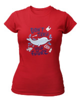 T-Shirt Στενή Γραμμή Γυναικείο - Dont Trash Your Future - Color Thumbnail Κόκκινο
