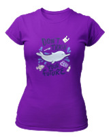 T-Shirt Στενή Γραμμή Γυναικείο - Dont Trash Your Future - Color Thumbnail Σκούρο Μωβ