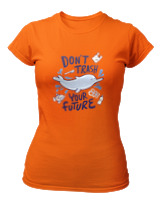 T-Shirt Στενή Γραμμή Γυναικείο - Dont Trash Your Future - Color Thumbnail Πορτοκαλί