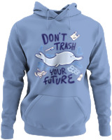 Φούτερ με κουκούλα - Dont Trash Your Future - Color Thumbnail Blue Carolina