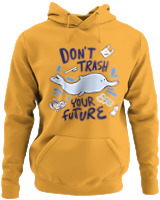 Φούτερ με κουκούλα - Dont Trash Your Future - Color Thumbnail Κίτρινο Χρυσό