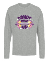 Μακρυμάνικο Μακό - Donut Give Up - Color Thumbnail Γκρι Μελανζέ