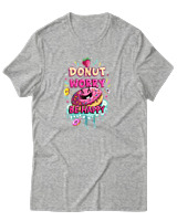 T-Shirt Αντρικό - Donut Worry - Color Thumbnail Γκρι Μελανζέ