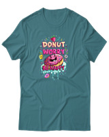 T-Shirt Αντρικό - Donut Worry - Color Thumbnail Μπλε Πράσινο