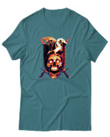 T-Shirt Αντρικό - Dragon Shield - Color Thumbnail Μπλε Πράσινο