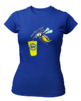 T-Shirt Στενή Γραμμή Γυναικείο - Drink Like A Local - Color Thumbnail Μπλε Ρουά