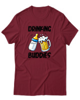 T-Shirt Αντρικό - Drinking Buddies - Color Thumbnail Σκούρο Κόκκινο