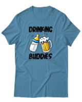 T-Shirt Αντρικό - Drinking Buddies - Color Thumbnail Τιρκουάζ