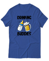 T-Shirt Αντρικό - Drinking Buddies - Color Thumbnail Μπλε Ρουά
