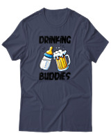 T-Shirt Αντρικό - Drinking Buddies - Color Thumbnail Μπλε Γκρι