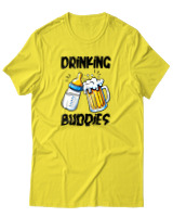 T-Shirt Αντρικό - Drinking Buddies - Color Thumbnail Κίτρινο