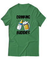 T-Shirt Αντρικό - Drinking Buddies - Color Thumbnail Πράσινο