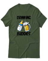T-Shirt Αντρικό - Drinking Buddies - Color Thumbnail Κυπαρισσί