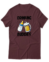 T-Shirt Αντρικό - Drinking Buddies - Color Thumbnail Μπορντό