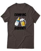 T-Shirt Αντρικό - Drinking Buddies - Color Thumbnail Καφέ