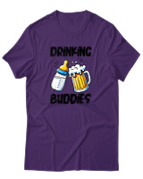 T-Shirt Αντρικό - Drinking Buddies - Color Thumbnail Σκούρο Μωβ