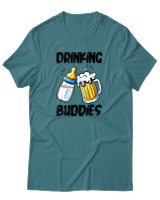T-Shirt Αντρικό - Drinking Buddies - Color Thumbnail Μπλε Πράσινο