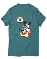 T-Shirt  Γυναικείο - Droid Birthday - Color Thumbnail Μπλέ Πράσινο