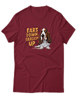 T-Shirt Αντρικό - Ears Down Sarcasm Up - Color Thumbnail Σκούρο Κόκκινο