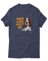 T-Shirt Αντρικό - Ears Down Sarcasm Up - Color Thumbnail Μπλε Γκρι