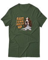 T-Shirt Αντρικό - Ears Down Sarcasm Up - Color Thumbnail Κυπαρισσί