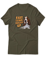 T-Shirt Αντρικό - Ears Down Sarcasm Up - Color Thumbnail Χακί