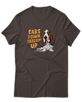 T-Shirt Αντρικό - Ears Down Sarcasm Up - Color Thumbnail Καφέ