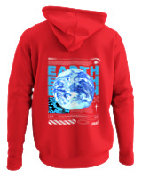 Φούτερ με κουκούλα Γυναικείο - Earth Mode - Color Thumbnail Κόκκινο